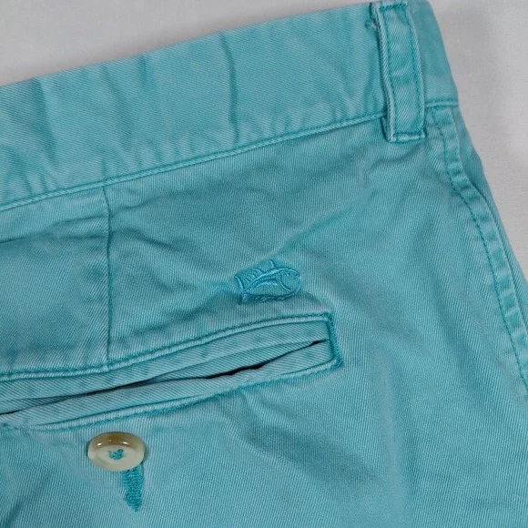 Southern Tide Skipjack Shorts Mens 35 Blue Teal Pima Cotton Modal Chino Coastal - Picture 4 of 12